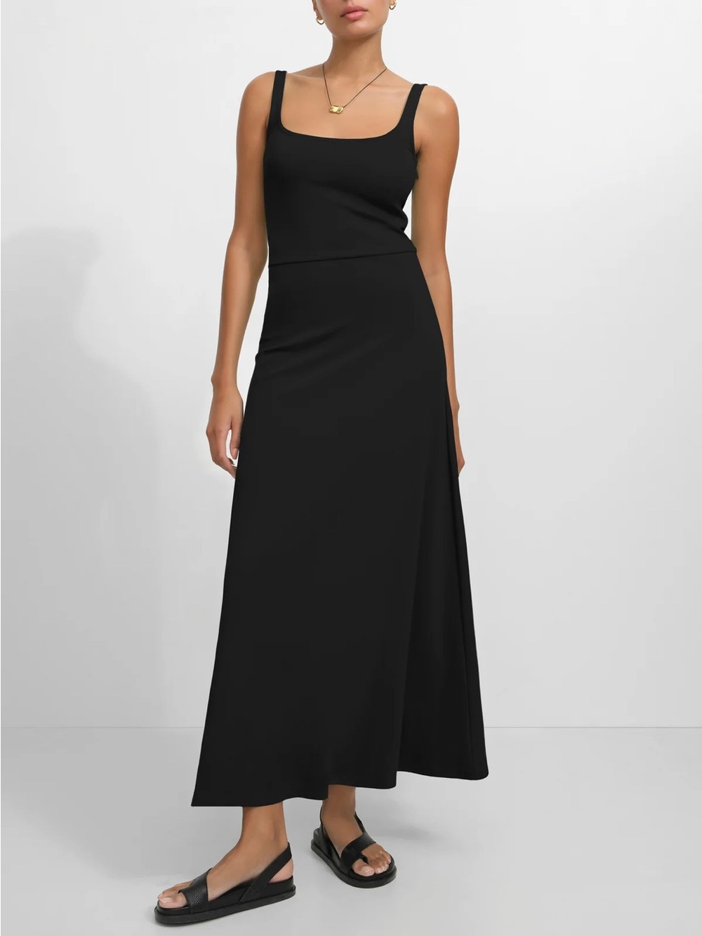 MARCELLA NYC Marvin Minimal Square Scoop Neck Tank Off White Maxi Dress XXL NEW - Picture 1 of 12